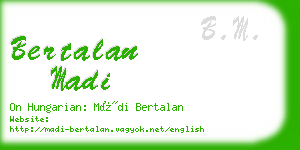 bertalan madi business card